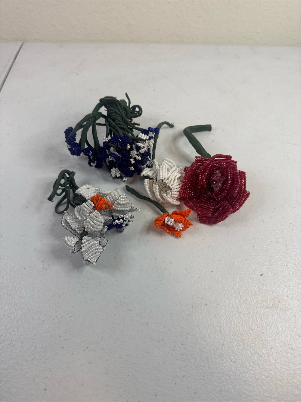 Martha Stewart Beaded Flower for decor in Burgundy, Navy, White, Orange, Gray